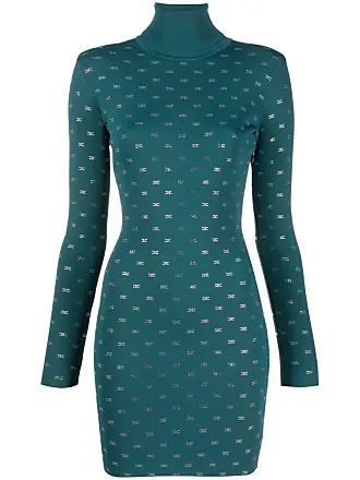 Elisabetta Franchi monogram-embossed mini dress - Green