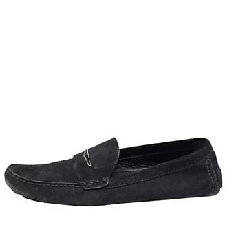 LOUIS VUITTON SLIPPERS SHOES HAND PEACE LOGO EMBROIDERY 43 MOCCASIN SHOE  Black Suede ref.875191 - Joli Closet