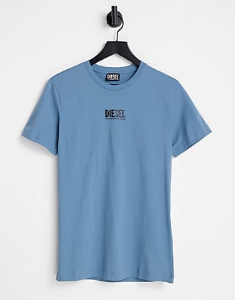 for Men Blue Mens T-shirts DIESEL T-shirts DIESEL Printed Cotton Jersey T-shirt in White/Blue 