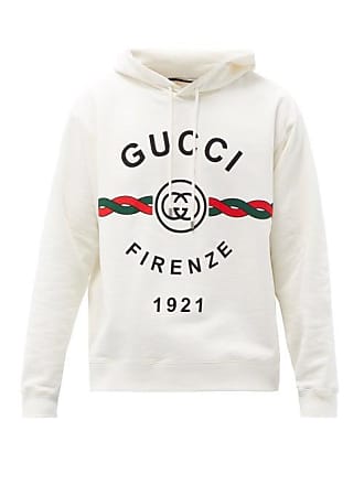 Gucci Web-stripe Logo-embossed Hoodie In Neutrals