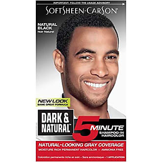 Softsheen Carson SoftSheen-Carson Dark & Natural Hair Color for Men 5 Minutes, Natural Looking Gray Coverage for Up To 6 Weeks, Shampoo-in Permanent Hair Dye, Jet Blac