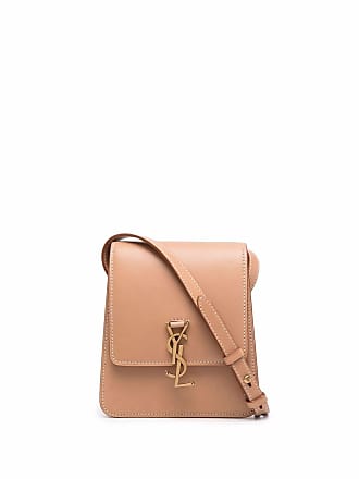 Saint Laurent Uptown Canvas And Leather Pouch - Brown Multi