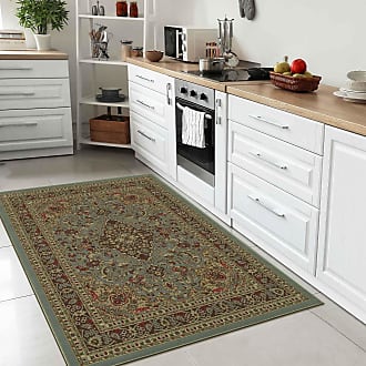 Ottomanson Machine Washable Non-Slip Solid Beige Area Rug for