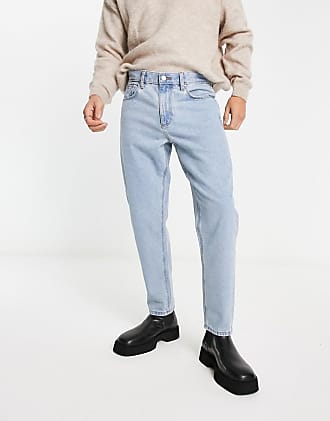 Classic rigid pleated jeans in mid wash ASOS Herren Kleidung Hosen & Jeans Jeans Straight Jeans 