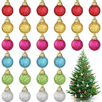 Clear Ornaments for Crafts Fillable, Christmas Santa with Gifts  Christmas Balls Ornament for Xmas Tree Hanging, Wreath Snowflake White Wood  3.5 Ball Christmas Tree Wedding Party Decorations : Home & Kitchen