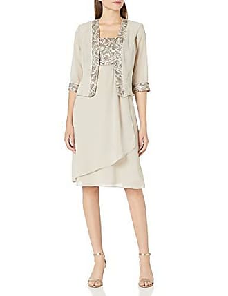 Le Bos Womens Embroidered Trim Asymmetrical Tiered Jacket Dress, Topaz, 18