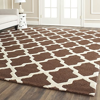 Safavieh Cambridge Collection 8 x 10 Dark Brown / Ivory CAM121H Handmade Trellis Premium Wool Area Rug