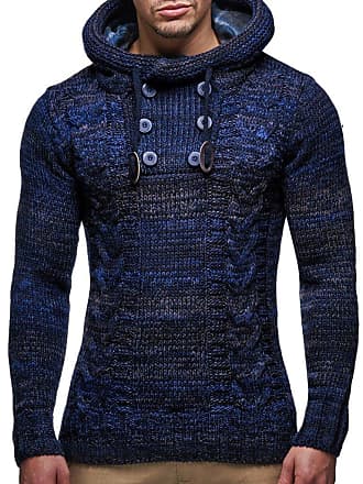 Leif Nelson Men's Knitted Sweater - Slim Pullover Sweaters for Men with  Hoodie