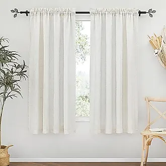 RYB HOME Sheer Curtains White - 100 inches Extra Wide Linen Semi Sheer  White Backdrop Large Window Curtains for Bedroom Dining Living Room Sliding