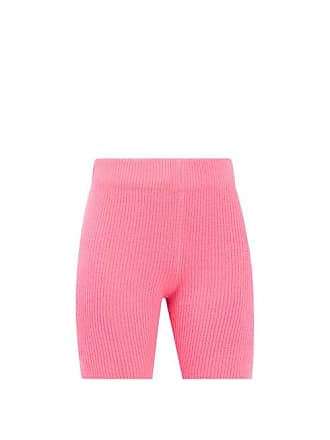 The Elder Statesman High-rise Ribbed Cashmere Bike Shorts - Womens - Pink