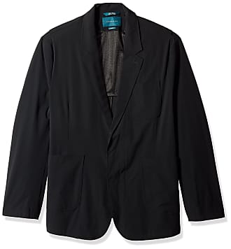 Perry Ellis Mens Tall Fit Solid Tech Stretch Jacket, Black, 50 Big Regular