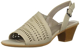 Easy Street Womens Goldie Dress Casual Sandal with Cutouts Heeled, Grey, 6.5 2W US