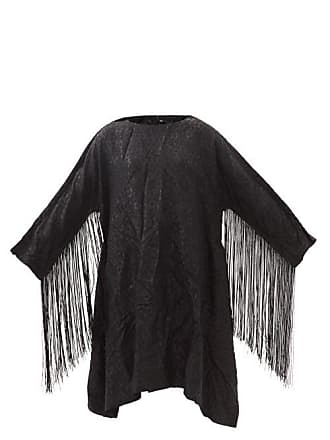 Comme Des Garçons Comme Des Garçons Comme Des Garçons - Fringed-sleeve Floral-jacquard Midi Dress - Womens - Black