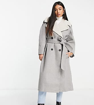 asos design hero robe belted coat in brown