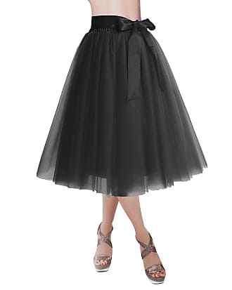 Dancina Women's Adult Vintage Petticoat Tulle Skirt Tutu for Dates Prom Party 