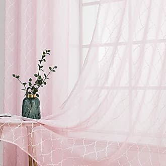 Vorhang transparent rosa floral Blumen modern 245x140cmGardine Ösen floral 