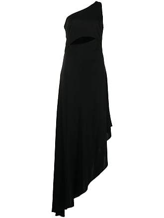 Halston Heritage Clara Cascade asymmetric-hem gown - women - Rayon/Polyester - 10 - Black