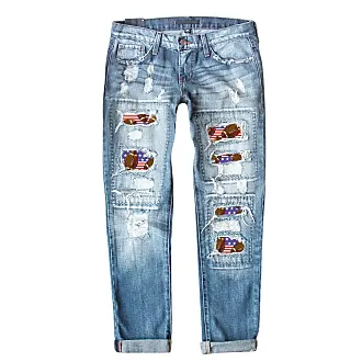 Generico Jeans Larghi Donna - Jeans A Gamba Larga per Donna Pantaloni  Larghi con Fondo A Campana Elasticizzati A Vita Alta Elasticizzati Pantalone