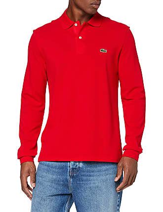 lacoste long sleeve polo red