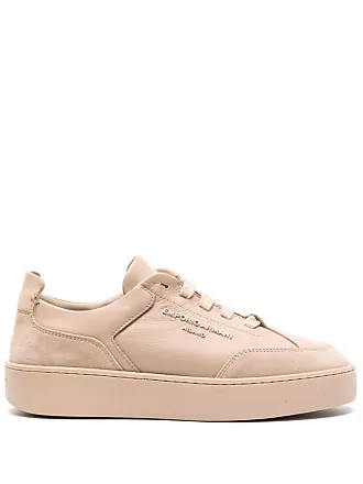 Emporio Armani - Leather Sneakers with Borgonuovo Milano Logo, 100% Bovine Leather, White, Size: 39