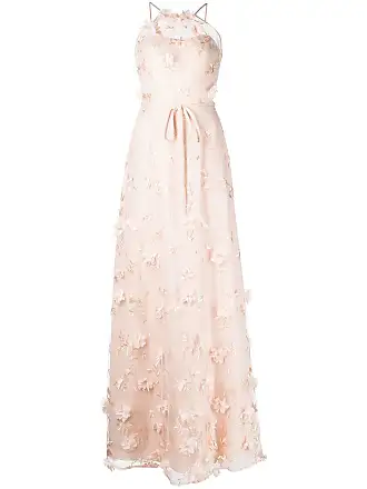 Marchesa Notte Bridesmaids Jacquelene Sheer Halter Neck Gown -PaleBlush  (Dresses,Gowns)