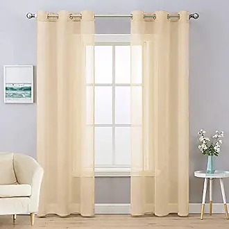  RYB HOME 2 Panels Pergola Curtains Outdoor - Linen Look  Waterproof White Sheer Curtains Half Privacy Outdoor Curtains for Patio  Porch Pool Hut Spa, 54 inches Wide x 96 inches Long 