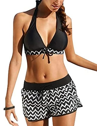Viottiset Damen Hohe Taille Push Up Bikini Set Triangel Gepolsterter Badeanzug 