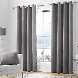 Curtina KENDAL Silver Geometric Jacquard Eyelet Curtains & Cushions 