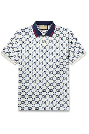 GG Cotton Blend Polo Shirt in Blue - Gucci