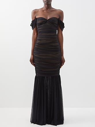 Norma Kamali Walter Sweetheart-neck Ruched-tulle Fishtail Dress - Womens - Black