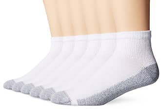 Hanes Mens 6-Pack Comfortblend Reinforced Heel and Toe Ankle Socks, White, 13-Oct