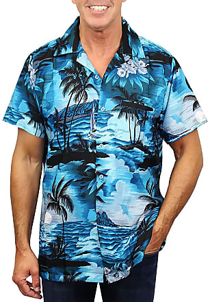 V.H.O. Funky Hawaiian Shirt, Surf, Turchese Scuro, M