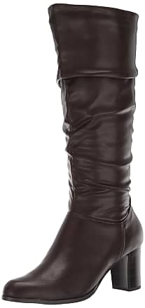 Easy Street Womens Tessla Mid Calf Boot, Dark Brown, 6 XW US