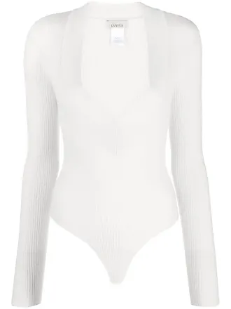 Goddess Rib Prime Time Halter Bodysuit - White