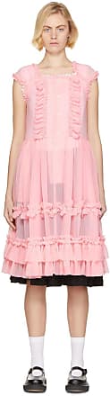 Comme Des Garçons Pink Georgette Ruffled Dress