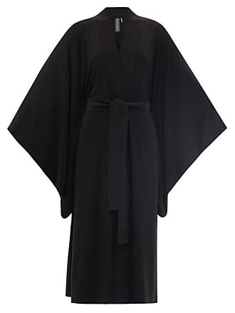 Norma Kamali Belted Jersey Wrap Dress - Womens - Black