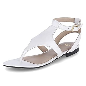 Les sandales à plateau cuir nappa dagneau blanc Gerry Weber en coloris Blanc Femme Chaussures Chaussures plates Sandales plates 
