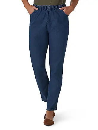 Chic Classic Collection Women's 18W Plus-Size Elastic Waist Pull-On Blue  Capris