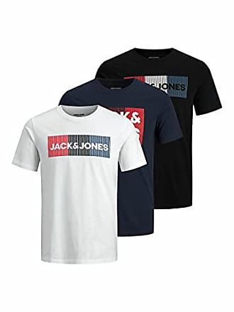 JACK & JONES Herren T Shirt 3er 6er 9er Mix Rundhals Tee Shirt Core 