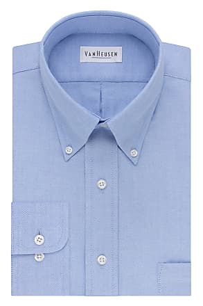 $90 VAN HEUSEN Men's REGULAR-FIT WHITE LONG-SLEEVE COLLAR DRESS SHIRT 17.5 32/33 