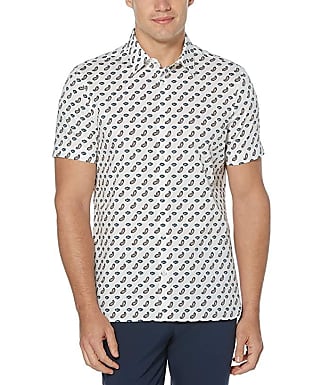 Perry Ellis Mens Paisley Print Stretch Short Sleeve Button-Down Shirt