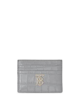 Burberry Logo-embossed Grained-leather Card Holder In Black