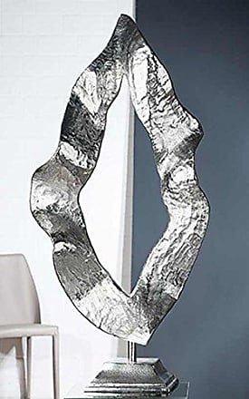 Deko Objekt Skulptur Colombo Weiss Silber 29 x 15 cm Wohnzimmer Dekoration