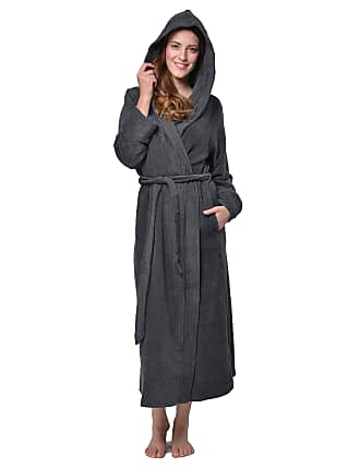 dark grey hooded dressing gown