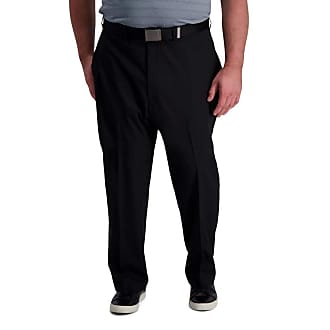 Haggar Mens PLN SLD HTR Pant Casual, Black, 44W x 29L