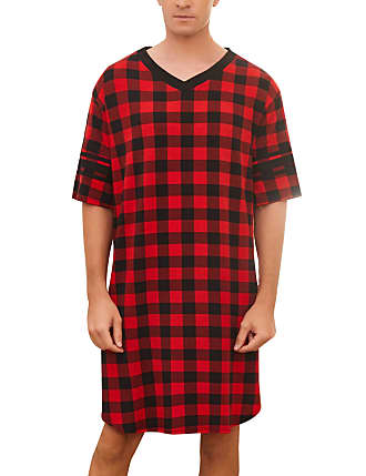 L XL XXL XXXL Hombre Camisón Corto Liso Pijama Sleepshirt Ropa de Dormir Algodón Tamaño 