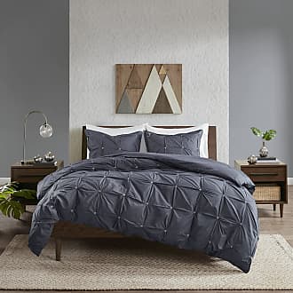 King/Cal King INK+IVY 100% Cotton Comforter Mid Century Modern Design All Season Bedding Set Matching Shams Ellipse Navy Hexagon 3 Piece 104x92