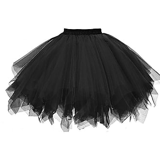 YunZyunTulle Tutu Skirt Party Shirt Vintage Tutu Petticoat Ballet Bubble Skirt for Women Black 
