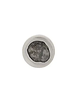 Parts of Four diamond-embellished plate earring - Grey