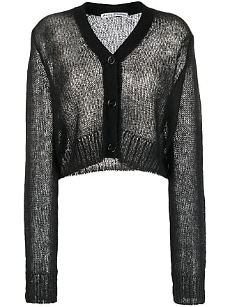 Acne Studios Synthetic Cropped Cardigan in Black Womens Clothing Jumpers and knitwear Cardigans 